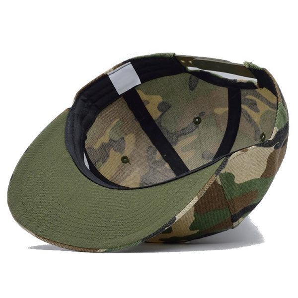 Woodland Camo Flat Brim Baseball Cap
