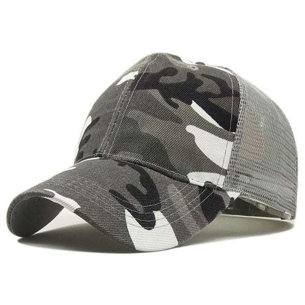 Grey Camouflage Trucker Cap
