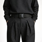 Black Elastic Webbing Belt with Plastic Buckle