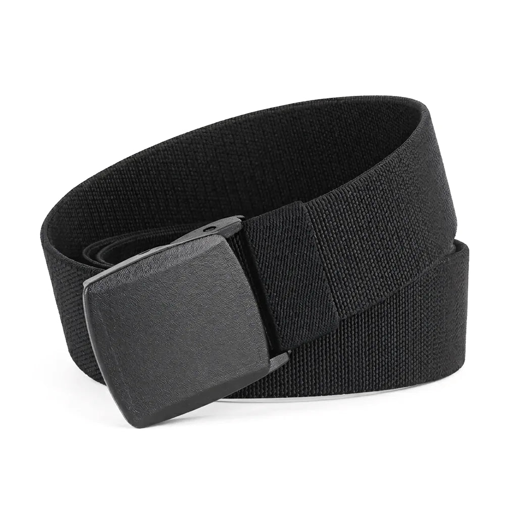 Black Elastic Webbing Belt with Plastic Buckle
