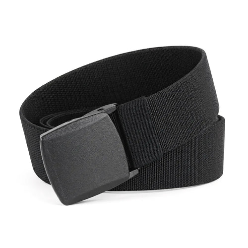 Black Elastic Webbing Belt with Plastic Buckle