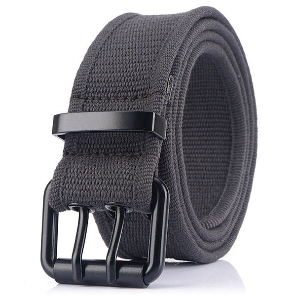 Men's Grey Fabric Military Belt