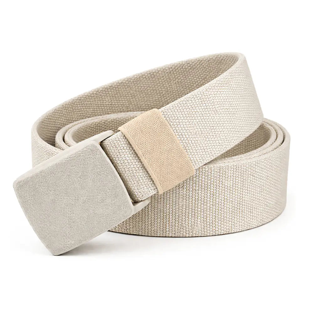 Tan Casual Webbing Belt with Plastic Buckle