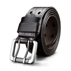 Black Leather Military Belt