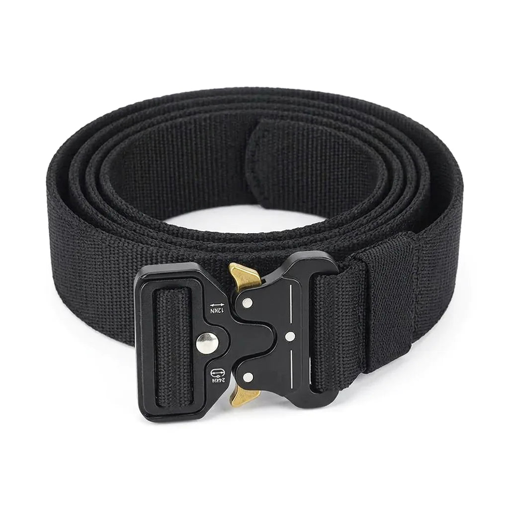 Black Nylon Tactical Belt with Quick-Release Buckle