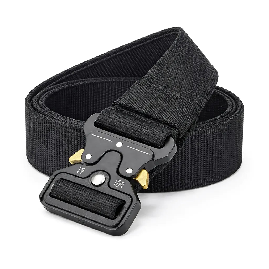 Black Nylon Tactical Belt with Quick-Release Buckle
