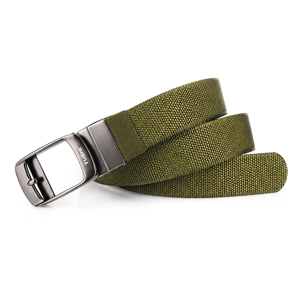 Men's Reversible Olive Green Web Belt