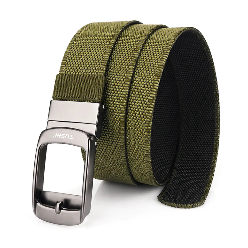 Men's Reversible Olive Green Web Belt