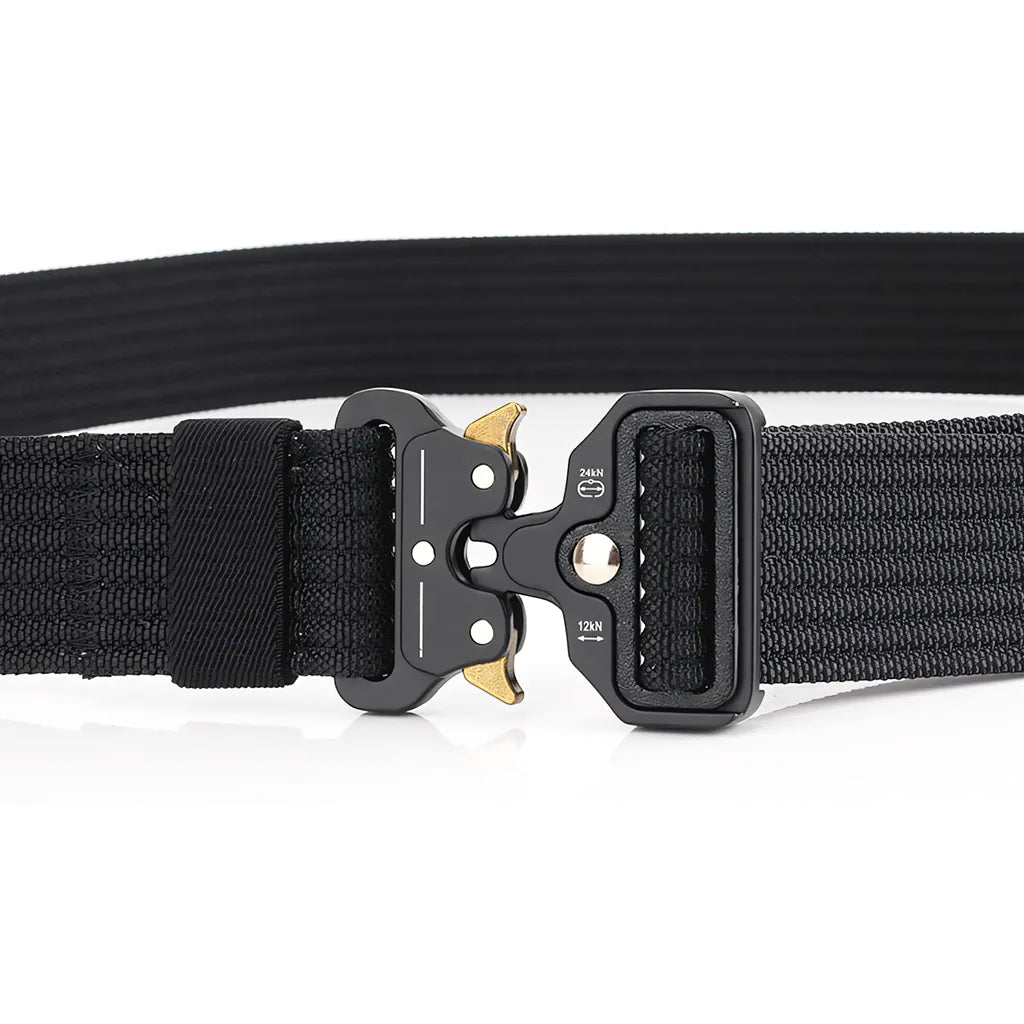 Black Quick-Release Tactical Webbing Belt