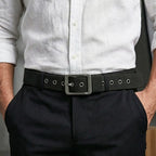 Black Nylon Webbing Belt with Gunmetal Buckle