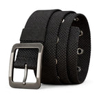 Black Nylon Webbing Belt with Gunmetal Buckle