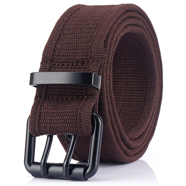 Men's Brown Fabric Military Belt