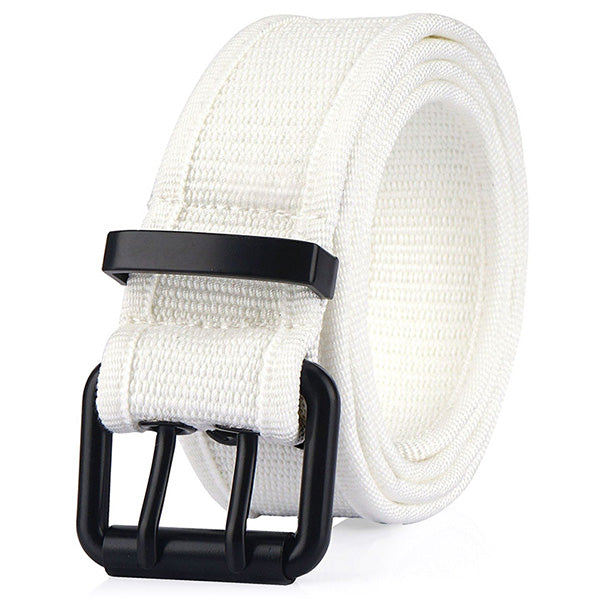 White Canvas Military Belt