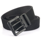 Men's Black Canvas Belt with Double-Prong Buckle