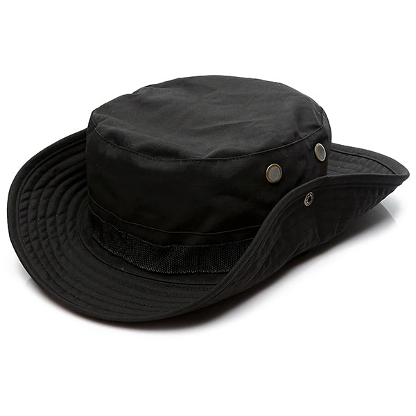 Durable Black Boonie Hat with Ventilation Grommets