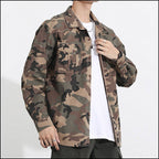 Men's Woodland Camo Utility Jacket with Pockets