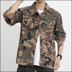 Men's Woodland Camo Utility Jacket with Pockets