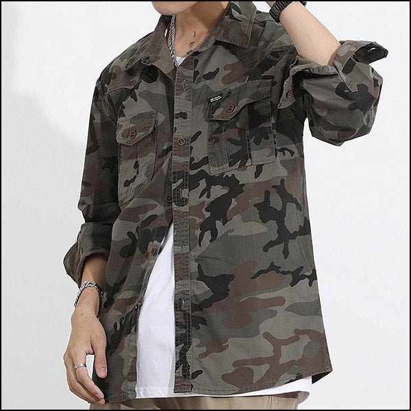 Men's Camouflage Utility Shirt Jacket