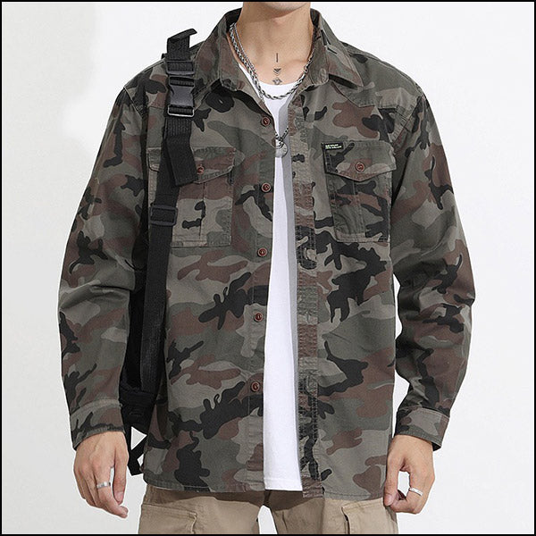 Men's Camouflage Utility Shirt Jacket