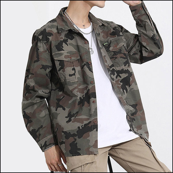 Men's Camouflage Utility Shirt Jacket