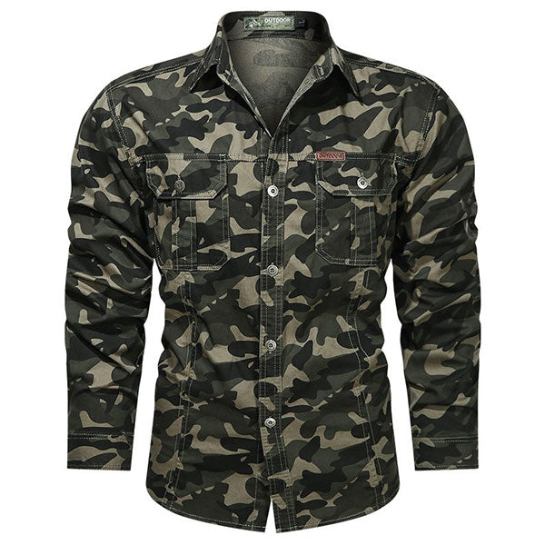 Men's Outdoor Utility Long-Sleeve Camouflage Shirt