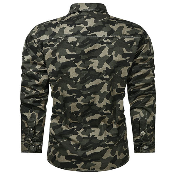 Men's Outdoor Utility Long-Sleeve Camouflage Shirt