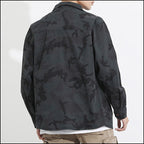 Men's Dark Gray Camo Utility Shirt with Pockets