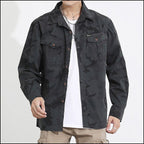 Men's Dark Gray Camo Utility Shirt with Pockets