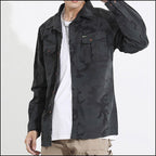 Men's Dark Gray Camo Utility Shirt with Pockets
