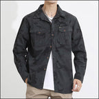 Men's Black Camouflage Military Shirt