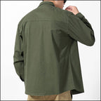 Men's Olive Green Field Shirt with Flap Pockets