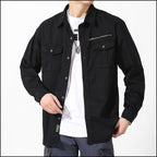 Men's Black Cargo Shirt with Zipper Chest Pocket