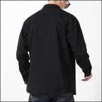 Men's Black Cargo Shirt with Zipper Chest Pocket
