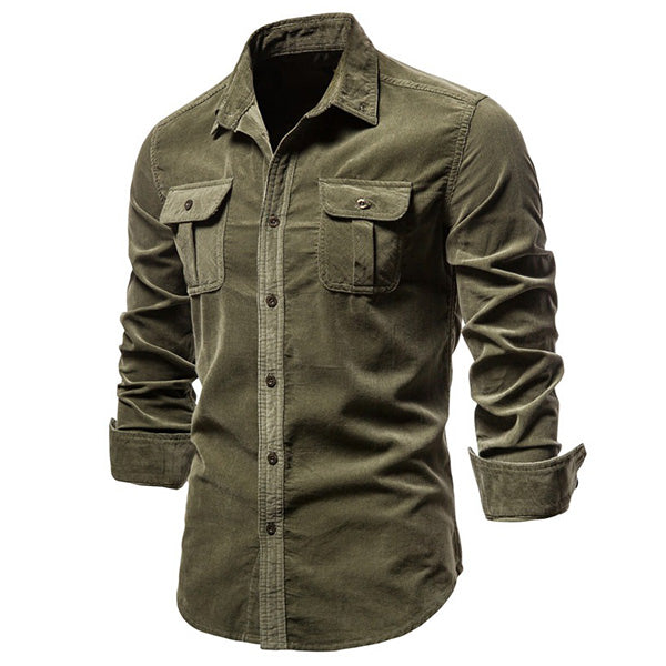 Men's Military Velvet Shirt
