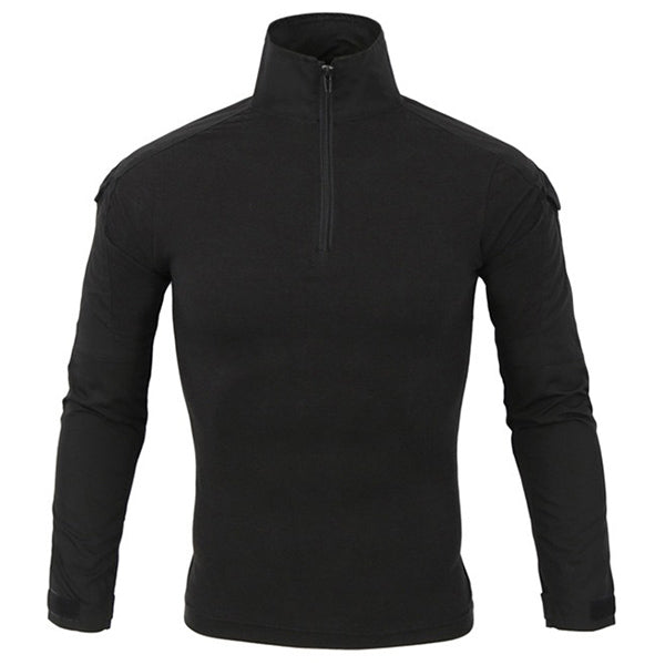 Men's Black Tactical Quarter-Zip Shirt with Pocket