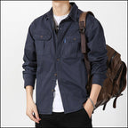 Men's Navy Blue Long Sleeve Utility Shirt