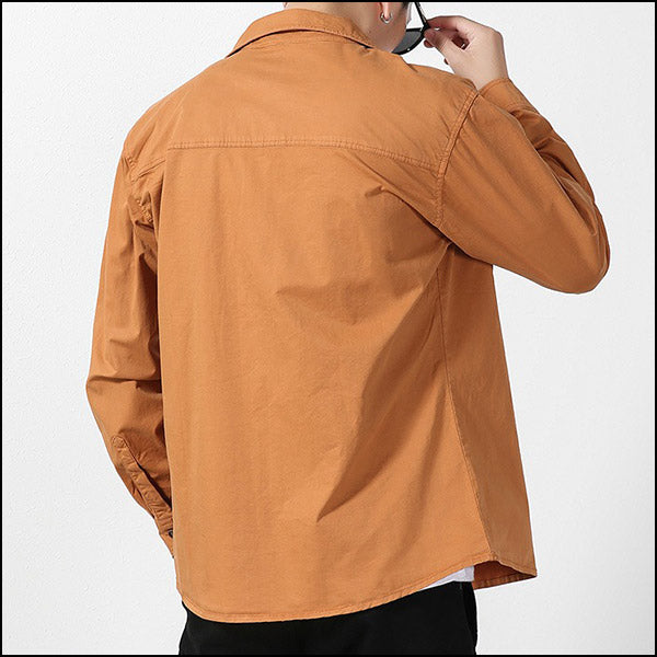 Men's Rust Orange Long Sleeve Utility Shirt