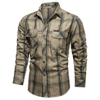Men's Khaki Military Style Shirt