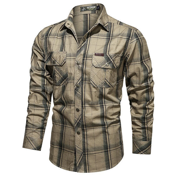 Men's Khaki Military Style Shirt
