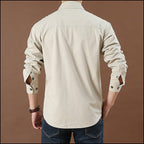 Men's Tactical Cargo Long Sleeve Shirt in Light Gray