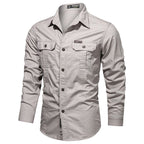 Men's Beige Military Shirt