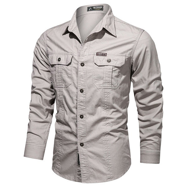 Men's Beige Military Shirt