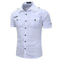 Men's White Military Shirt