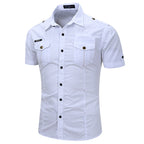 Men's White Military Shirt