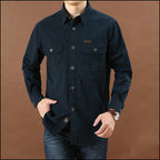 Men's Navy Blue Cotton Utility Shirt