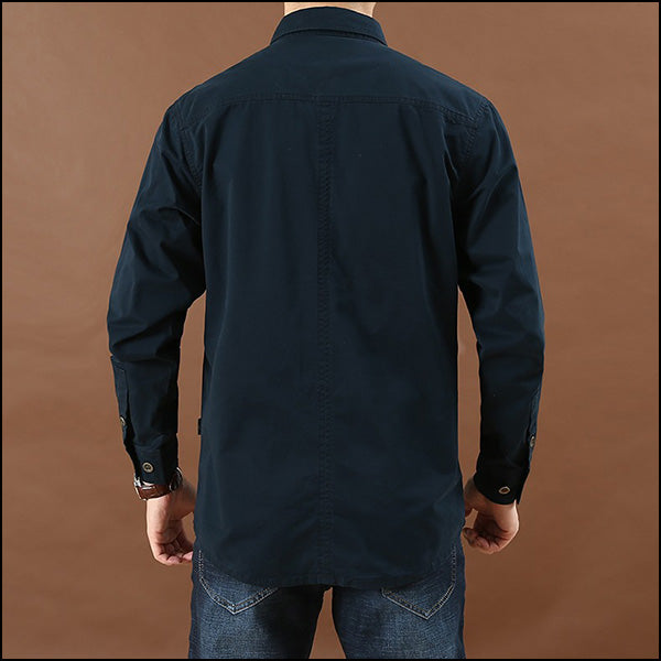 Men's Navy Blue Cotton Utility Shirt