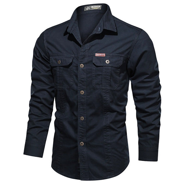 Men's Blue Military Shirt