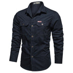 Men's Blue Military Shirt