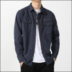 Men's Dark Navy Utility Shirt with Zipper Pocket