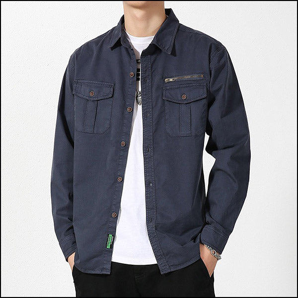 Navy Blue Military Shirt